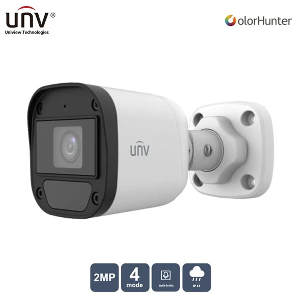 UNV 2MP UAC-B112-AF28-W 2.8MM Colorhunter 20Mt Ip67 Ahd Dahili Ses Ir Bullet Kamera ürün görseli