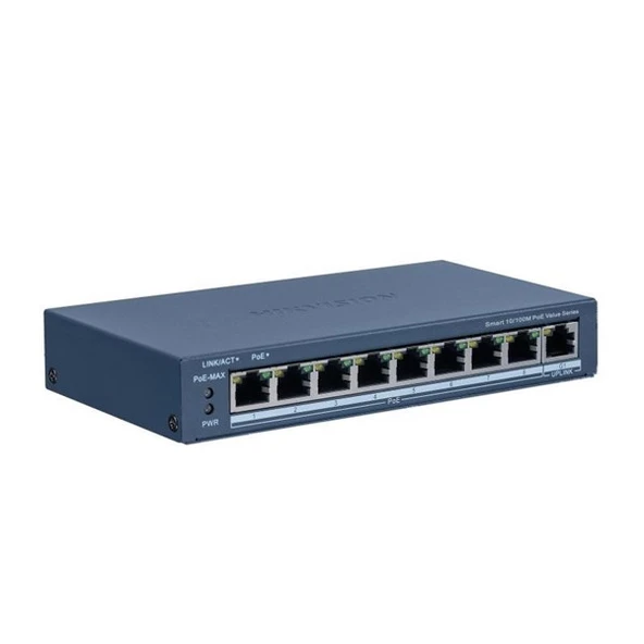 HIKVISION 8port 60w FULL PoE DS-3E1309P-EI/M 10/100 1X SFP Yönetilemez Switch Metal ürün görseli