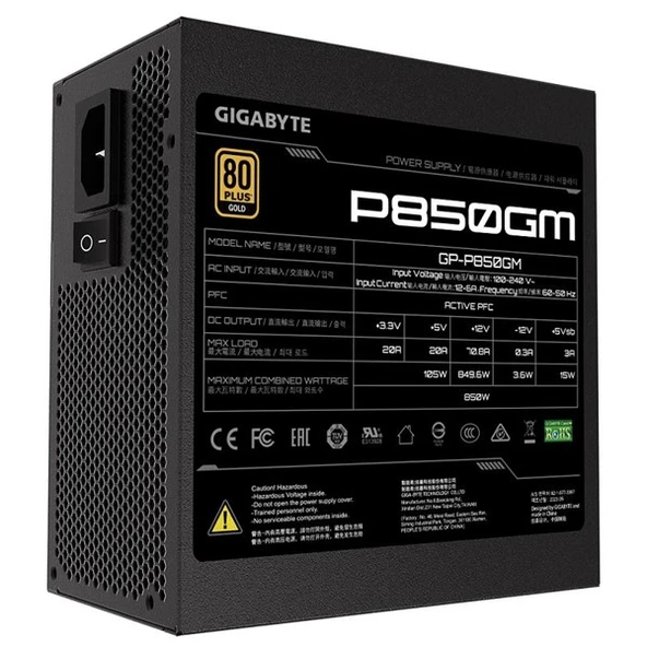 GIGABYTE 850W 80+ GOLD GP-P850GM Tam Modüler Power Supply - 4