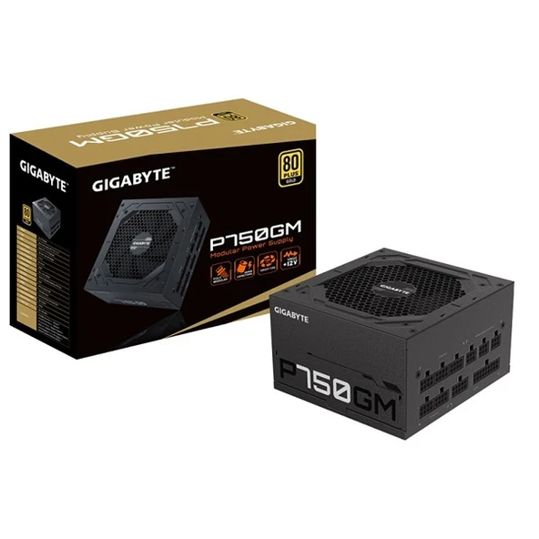 GIGABYTE 750W 80 GOLD GP-P750GM 13.5cm Fanlı Tam Modüler Power Supply Japon Kapasitör