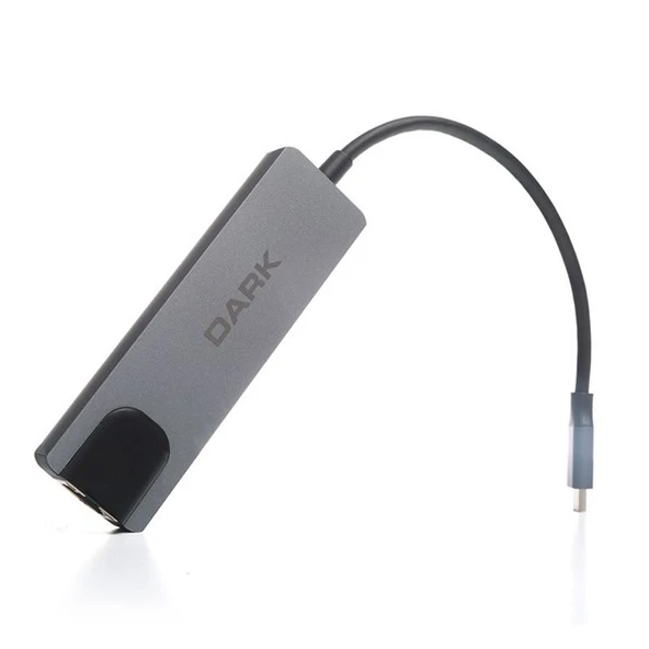 DARK DK-AC-U31X46 Type-C to Ethernet / HDMI / USB 3.0 - USB 2.0 / USB-C PD 65W Macbook Pro/Air & Notebook/Ultrabook için Port Çoklayıcı HUB - 3