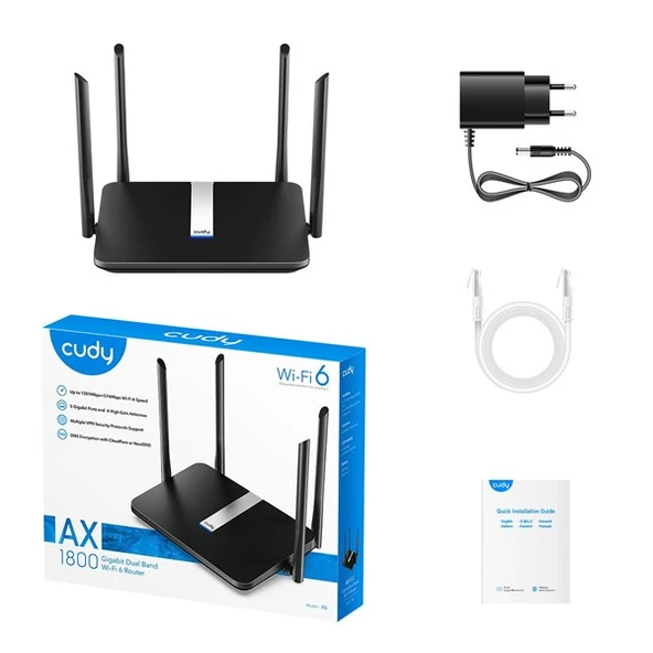 CUDY X6 AX1800 Dual Band Mesafe Genişletici EV Ofis Tipi Router - Resim 5