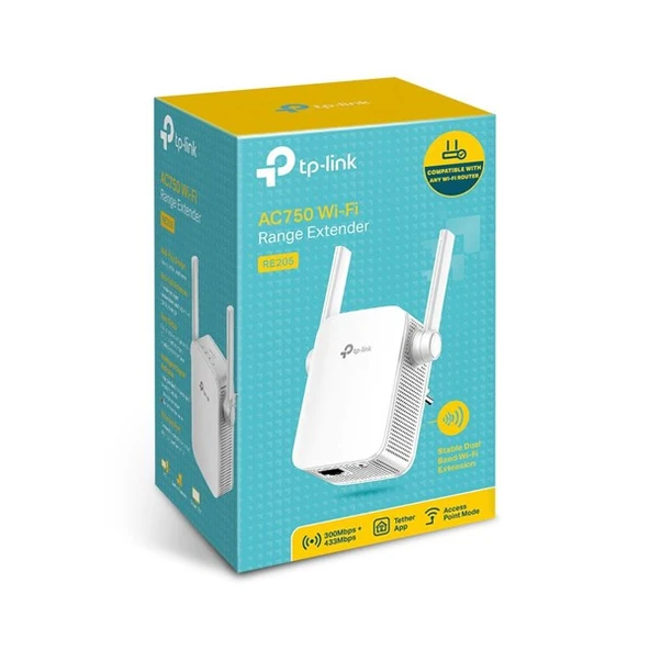 TP-LINK RE205 AC750 Menzi Genişletici Priz Tip Antenli - Resim 4