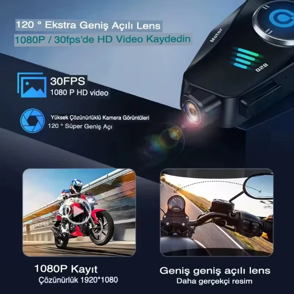 Q28 Kameralı Motosiklet Kask Kulaklığı - 3