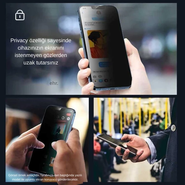 Samsung Galaxy A13 4G Uyumlu Tam Kaplayan Gizlilik Filtreli Mat Seramik Hayalet Ekran Koruyucu - 3