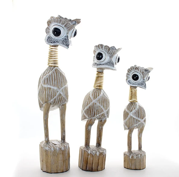 Ahşap 3'lü Emu Kuşu Seti ürün görseli