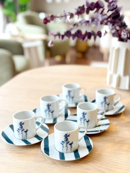 Porland Girye Desen3 6 Kişilik 12 Parça Kahve Fincanı 90cc 04PPO000643