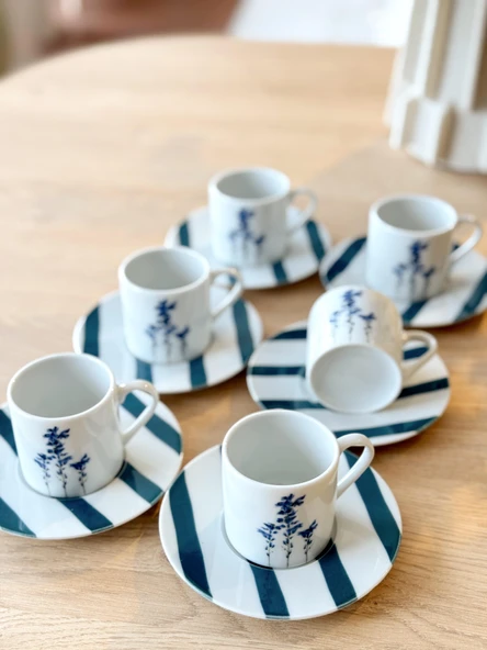 Porland Girye Desen3 6 Kişilik 12 Parça Kahve Fincanı 90cc 04PPO000643 - 2