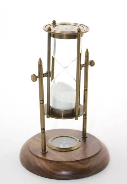 Pirinç Pusulalı Kum Saati Model 6 ürün görseli