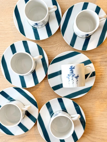 Porland Girye Desen3 6 Kişilik 12 Parça Kahve Fincanı 90cc 04PPO000643 - 4