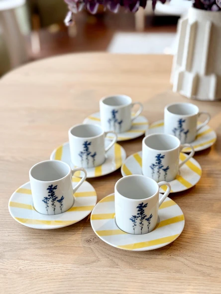 Porland Girye Desen4 6 Kişilik 12 Parça Kahve Fincanı 90cc 04PPO000644