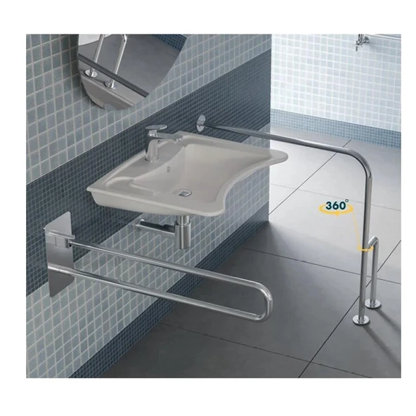 Tema Engelli Mafsallı Tutunma Barı Çap:32 mm Kağıtlıklı Paslanmaz - Resim 3