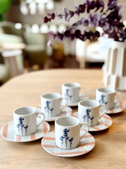 Porland Girye Desen2 6 Kişilik 12 Parça Kahve Fincanı 90cc 04PPO000642 - 3