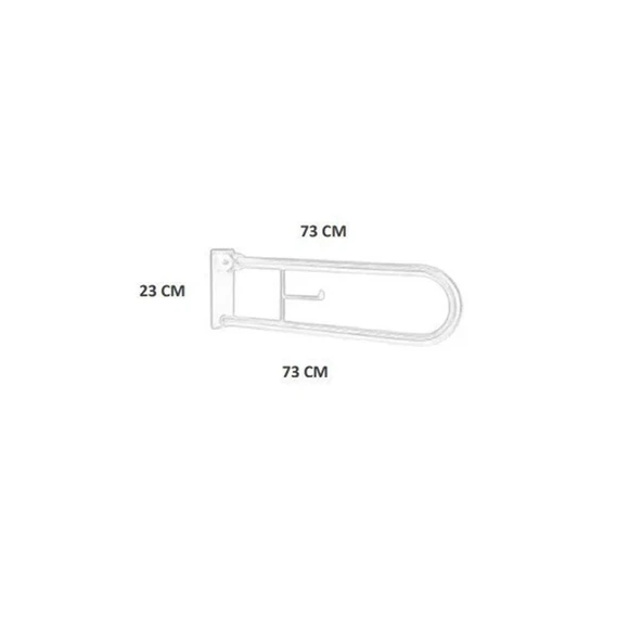 Tema Engelli Mafsallı Tutunma Barı Çap:32 mm Kağıtlıklı Paslanmaz - Resim 2