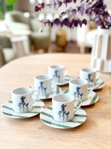 Porland Girye Desen1 6 Kişilik 12 Parça Kahve Fincanı 90cc 04PPO000641 - Resim 2