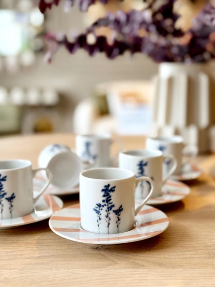 Porland Girye Desen2 6 Kişilik 12 Parça Kahve Fincanı 90cc 04PPO000642 - 4