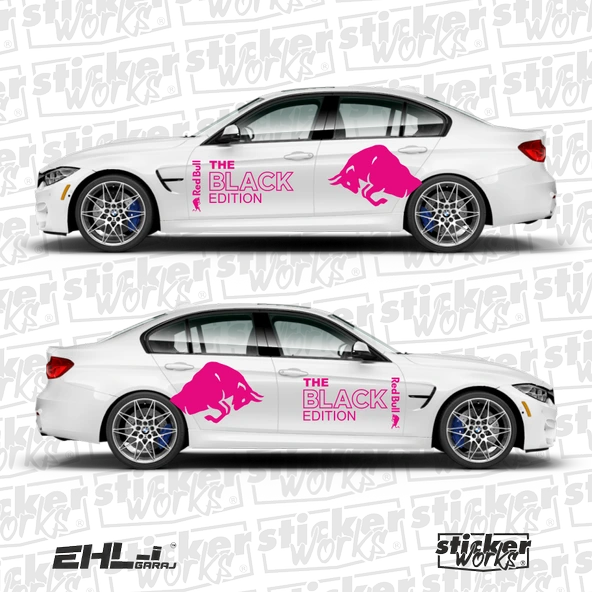 Red Bull The BLACK Edition Sticker  – Yan Gövde Sticker Seti - 7