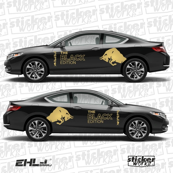 Red Bull The BLACK Edition Sticker  – Yan Gövde Sticker Seti