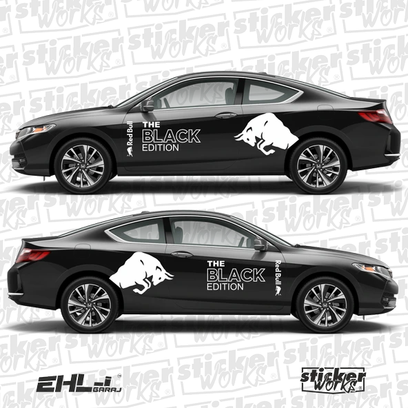 Red Bull The BLACK Edition Sticker  – Yan Gövde Sticker Seti - 2