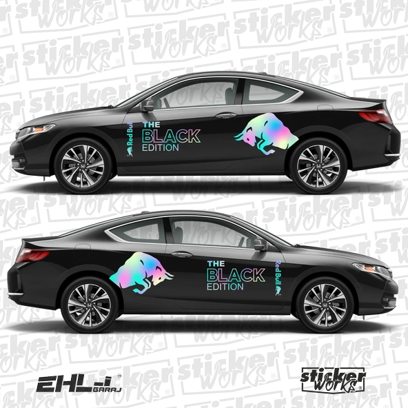 Red Bull The BLACK Edition Sticker  – Yan Gövde Sticker Seti - 4