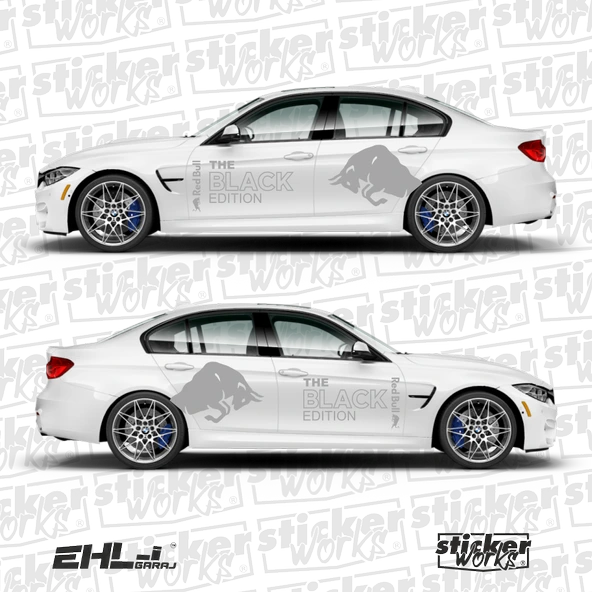 Red Bull The BLACK Edition Sticker  – Yan Gövde Sticker Seti - 3