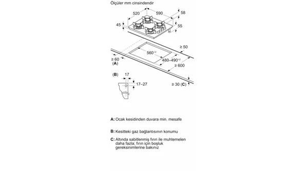 Siemens EO6C6PP30O Sert Cam Ankastre Ocak Siyah - 6