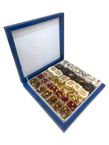 Karışık Spesiyal Lokum Lale Motifli Hediyelik Kutu 1.25 KG - 1