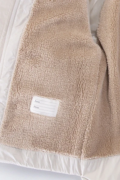 YENİ Tavşanlı Fermuarlı İçi Kürklü Peluş Cepli Kapüşonlu Şişme Kar Kışlık Kız Bebek Mont Çocuk Kaban - 4