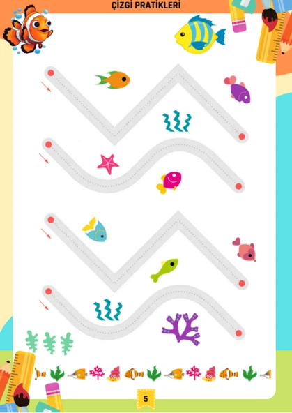 Çizgi Pratikleri YAZ-SİL Kitabı (2-6 Yaş) - 2