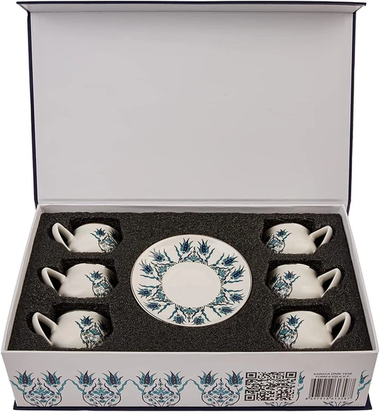 Karaca Iznik Yeni Form 6 Kişilik Kahve Fincanı, Beyaz - 3