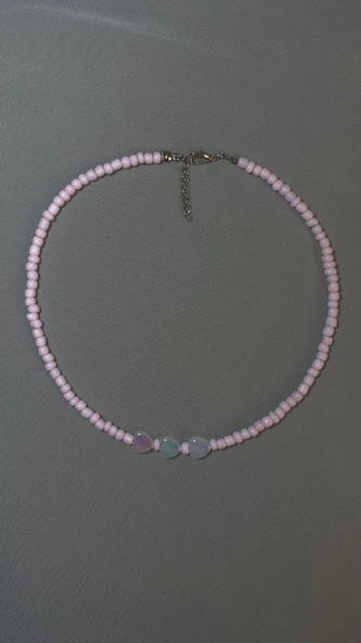 EL YAPIMI KALP DETAYLI KOLYE ürün görseli 1