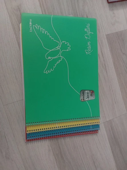 60 yapraklı 3 adet çizgili 25 yapraklı resim orta boy 80 yapraklı kareli defter - 2