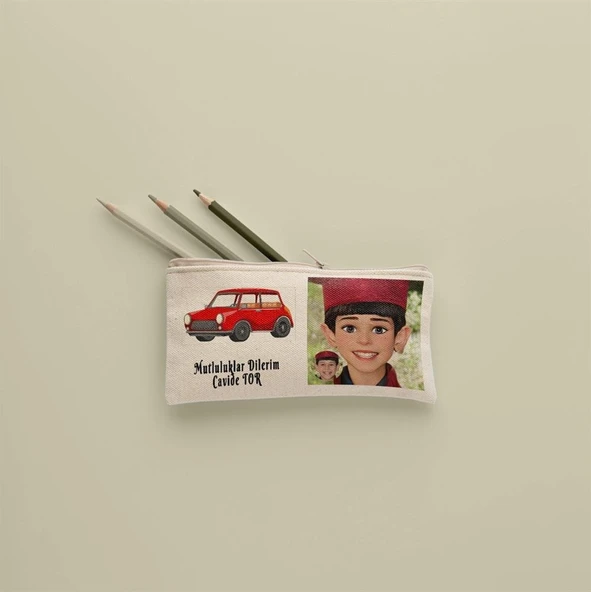 Tasarım Kişiye Özel Baskılı Kumaş Kalemlik - 2