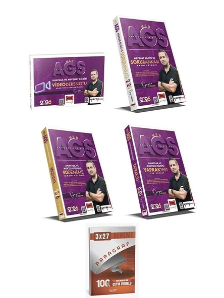 Yargı + Anla Kazan 2026 MEB-AGS Anayasa ve Mevzuat Bilgisi Video Ders Notu + Soru Bankası + 40 Deneme + Yaprak Test 4 lü Set ürün görseli 1