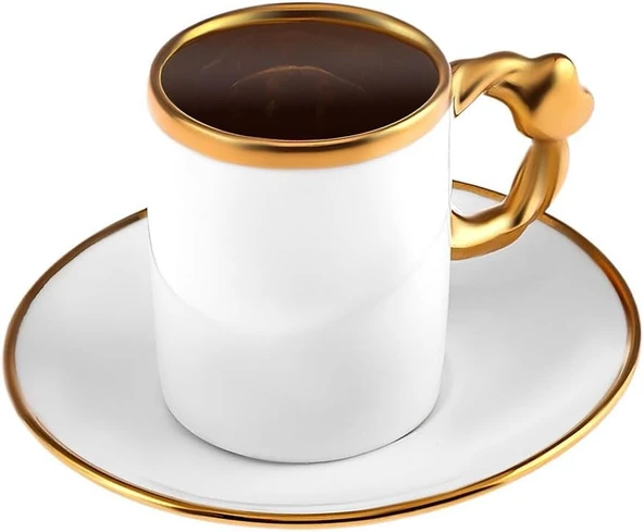 KARACA KALPLİ 6 KİŞİLİK 80 ML KAHVE FİNCANI - Resim 2