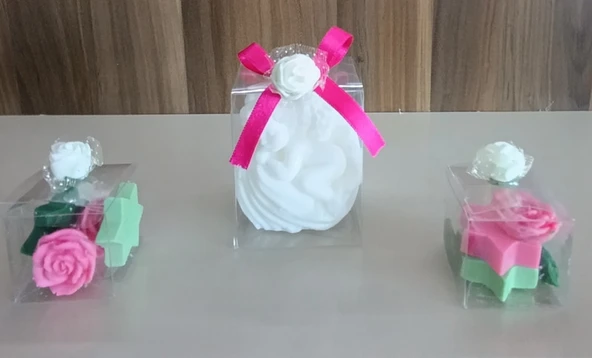 Kokulu Doğal yeşil renk Dekoratif  mum - Resim 2