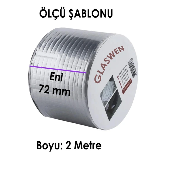 4 Adet Çatı İzolasyon Bandı 72 mm X 2 MT Su Sızdırmazlık Geçirmez Yalıtım Çamur Boru Sakız Tamir Bant - 2