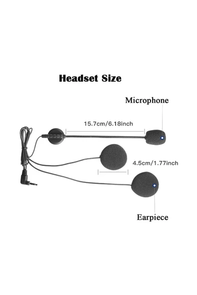 Jack Girişli 3.5mm İntercom Kulaklığı Bt31,bt22,bt35 Uyumlu Motorsiklet Kask Yedek Mikrofon - Resim 4