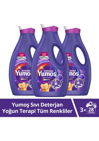 Yumoş Sıvı Deterjan Yoğun Terapi Tüm Renkliler İçin 1690 ml x3 - 1