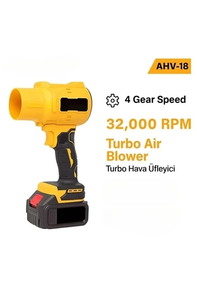 Ahv-18 Turbo Hava Üfleyici | 4 Kademe Hız | 21v 431w Kablosuz Blower | 32.000 Rpm - Resim 5
