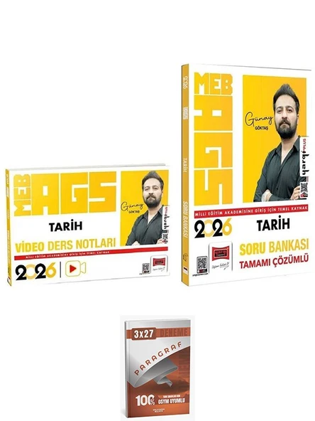 Yargı + Anla Kazan 2026 MEB-AGS Tarih Video Ders Notları + Soru Bankası 2 li Set - Günay Göktaş Yargı Yayınları ürün görseli 1