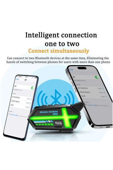 Bt26 Motosiklet Kask Kulaklık Bluetooth Rgb Işıklı 2 Eşleşme Özellikli 1000 Mah Intercom - Resim 6
