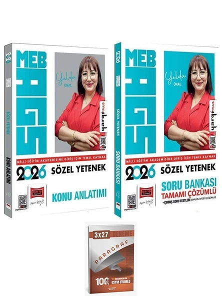 Yargı + Anla Kazan 2026 MEB-AGS Sözel Yetenek Konu Anlatımı + Soru Bankası 2 li Set - Yelda Ünal Yargı Yayınları ürün görseli 1