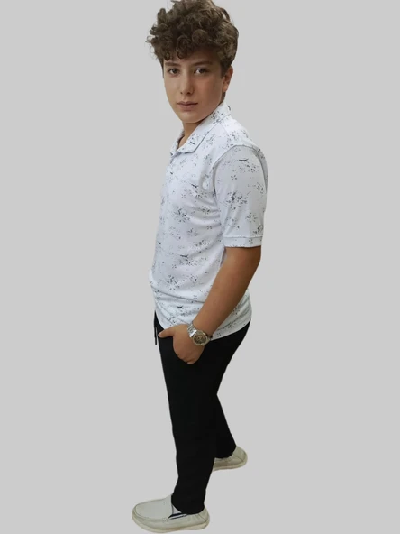 Erkek Beli Lastikli Bağcıklı Çakıl Taşlı  Patlı Siyah Jogger Pantolon - 4