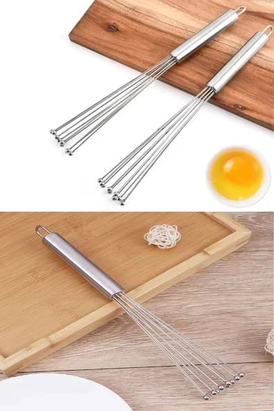 Paslanmaz Çelik Boncuk Çırpıcı Kaymaz Kırılmaz Yumurta Süt Krema Sos Çırpıcısı Pratik Karıştırıcısı - 5