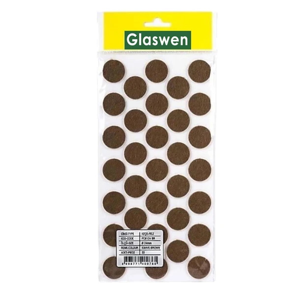 Yapışkanlı Yuvarlak Keçe Masa Sandalye Parke Zemin Ayak Koruyucu Kaydırmaz Keçesi 24 mm (33'LÜ PAKET) - Resim 4