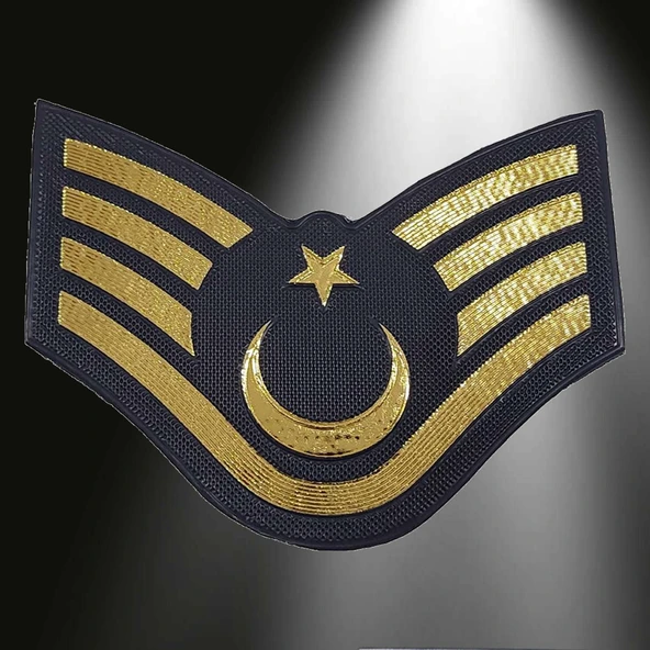 Jandarma Astsubay Üst Çavuş 3D Plastik TPU Rütbesi, Çift, Yeni Tip Cırtlı,Standart Ölçü,1.sınıf Plastik Kaliteli ürün görseli