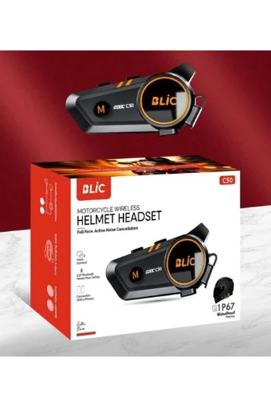 C50 Motosiklet Intercom Kask Kulaklık 1000 Mah Rgb Işıklı Bluetooth Kulaklık Ip67 - Resim 3
