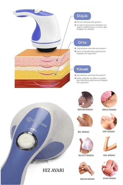 5 Başlıklı Çok Fonksiyonlu Titreşimli Selülit Cihazı Tüm Vücut Masaj Aleti