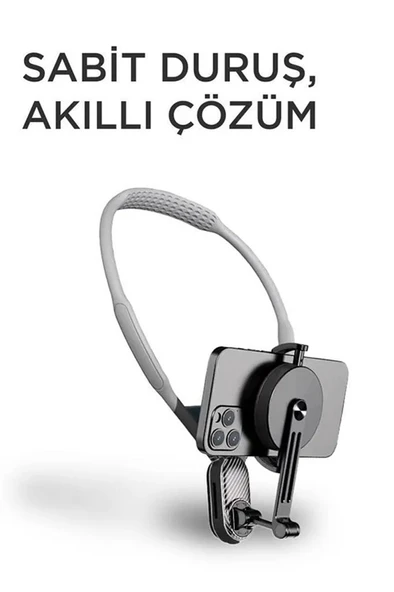 360 Derece Ayarlanabilir Boyun Askılı Manyetik Telefon Tutucu - Resim 6